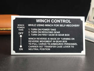 Технический шильд "Winch Control"